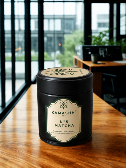 Shop premium ceremonial Japanese matcha by Kamashh. First harvest Kyoto matcha crafted for smooth umami, vibrant colour, and refined daily rituals in India.